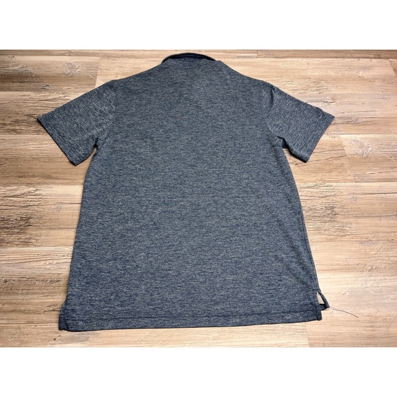 Duluth Mens Polo Shirt Front Zipper Pocket Heather Blue Lightweight Sz S Relaxed - Picture 4 of 6